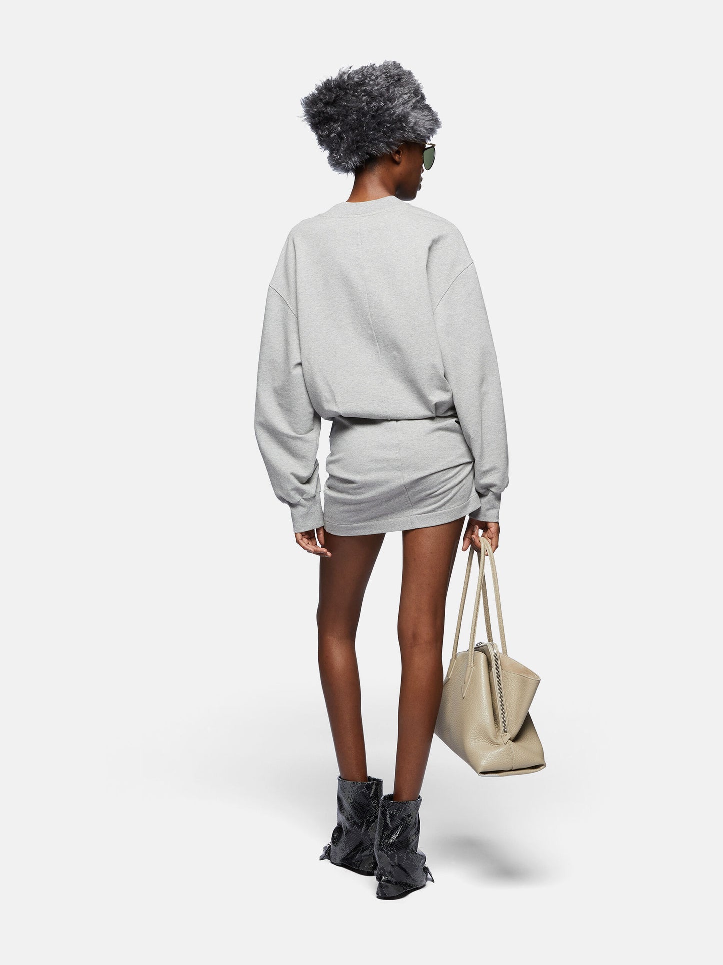 Melange grey mini dress