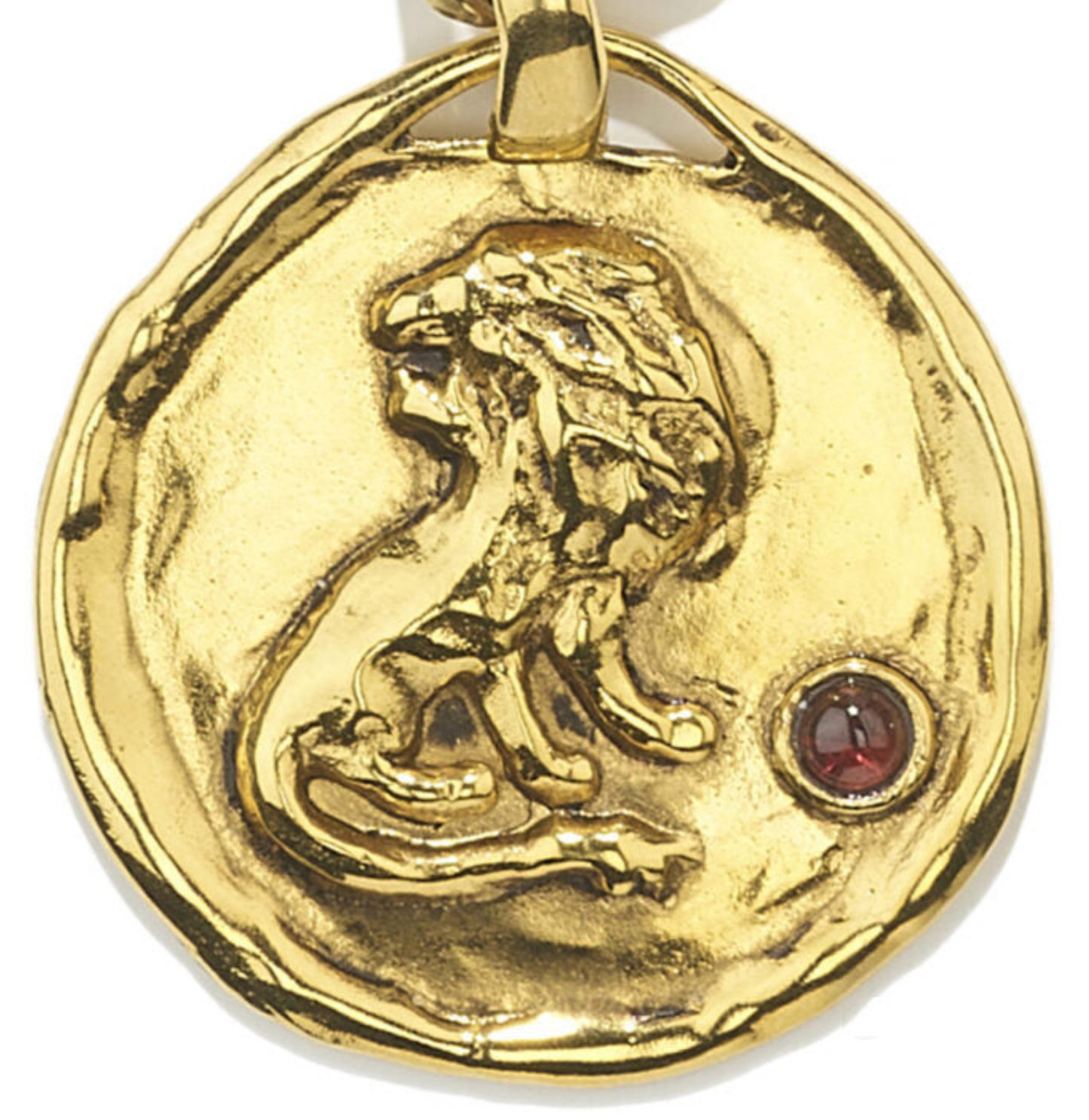 Collier Lion talisman astro bijou trempé dans un bain d'or 24 carats