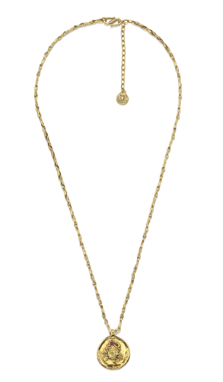 Collier Cancer Talisman Astro Bijou trempé dans un bain d'or 24 carats