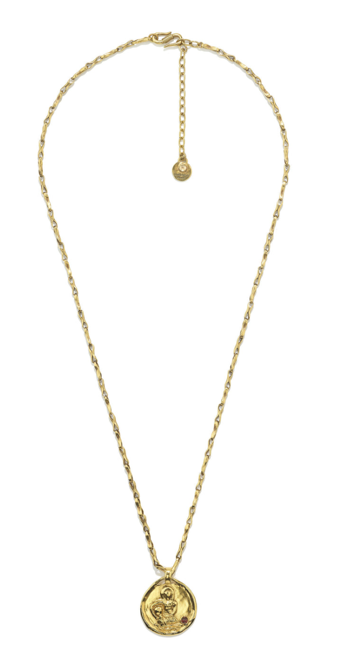 Collier Verseau Talisman Astro Bijou trempé dans un bain d'or 24 carats