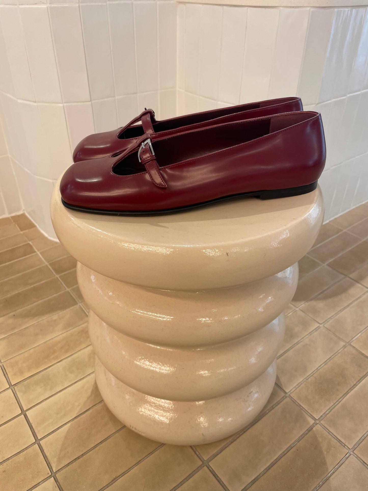 Nodaleto Mary Jane flat bordeau