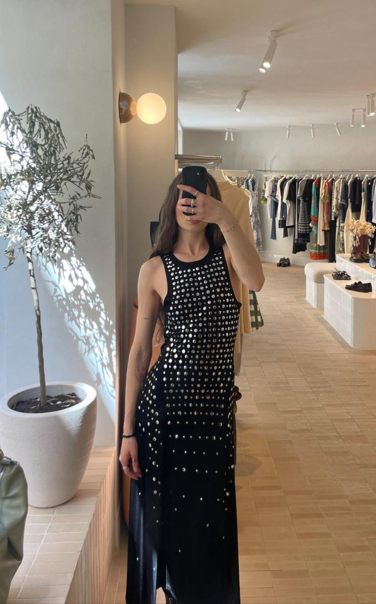 Robe cloutée noir Sonia Rykiel