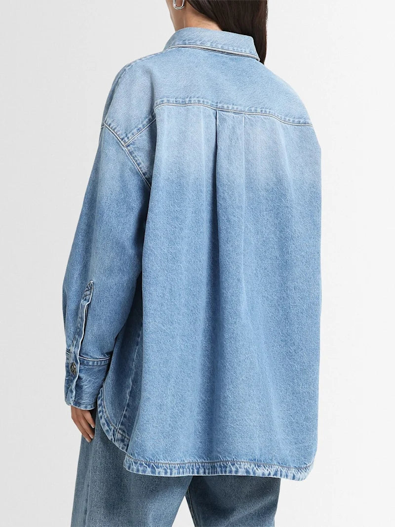 ''Diana'' light blue denim shirt jacket
