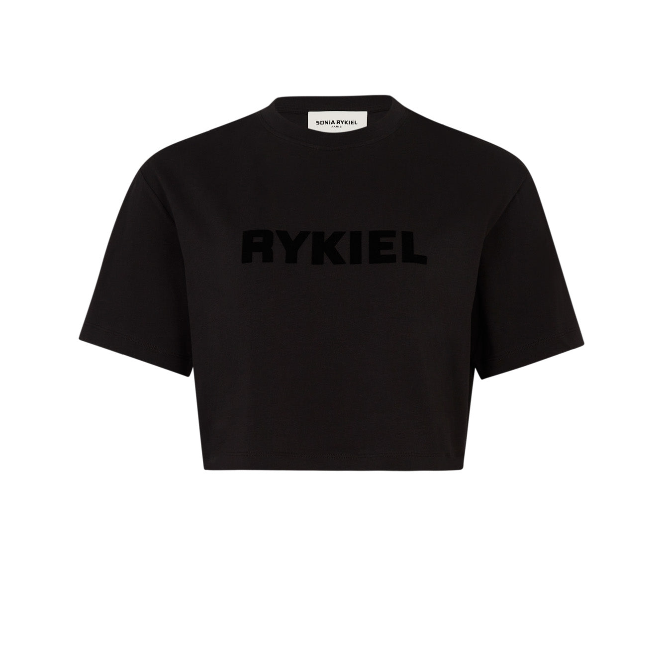 T-Shirt Crop Noir Col Rond Rykiel
