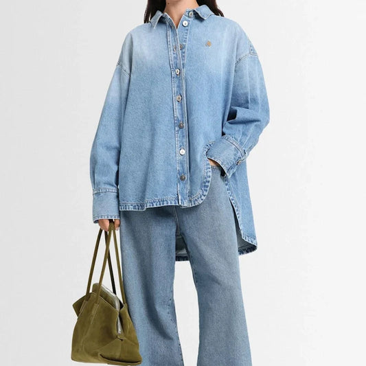 ''Diana'' light blue denim shirt jacket