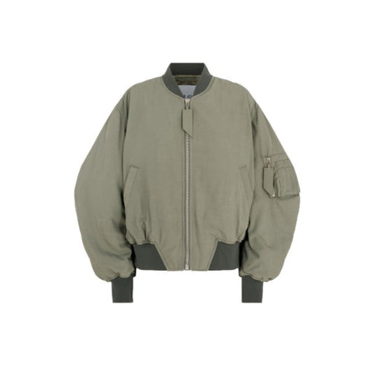 Anja military green bomber