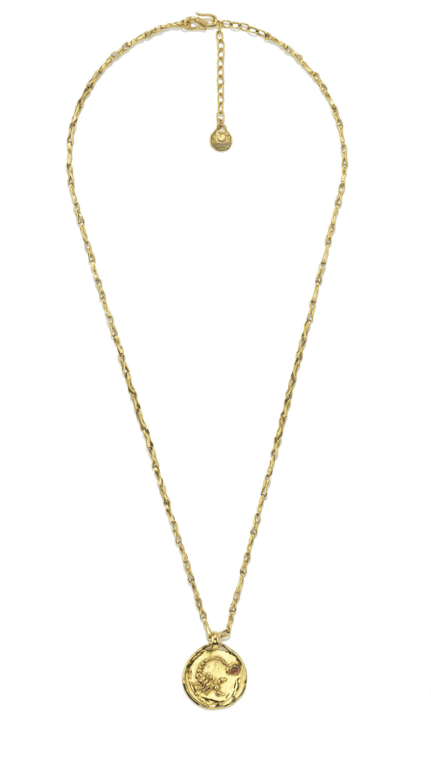 Collier Scorpion Talisman Astro Bijou trempé dans un bain d'or 24 carats