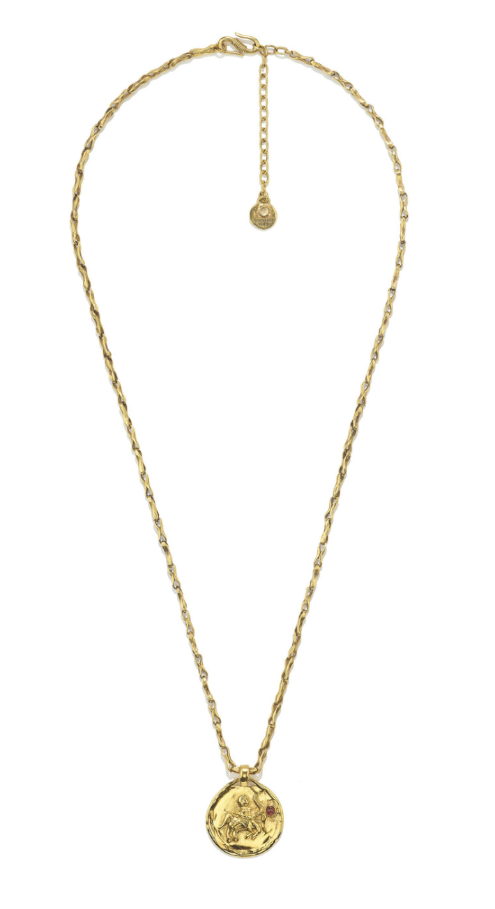 Collier Sagittaire Talisman Astro Bijou trempé dans un bain d'or 24 carats