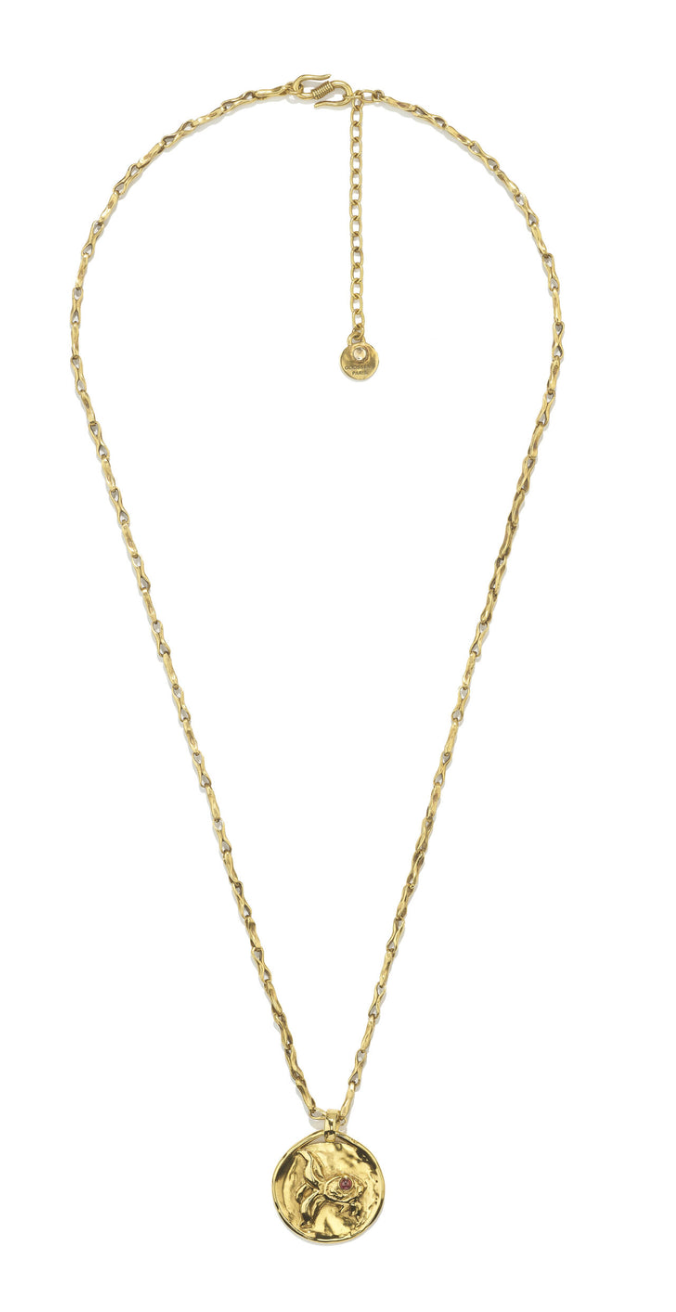 Collier Poisson Talisman Astro Bijou trempé dans un bain d'or 24 carats