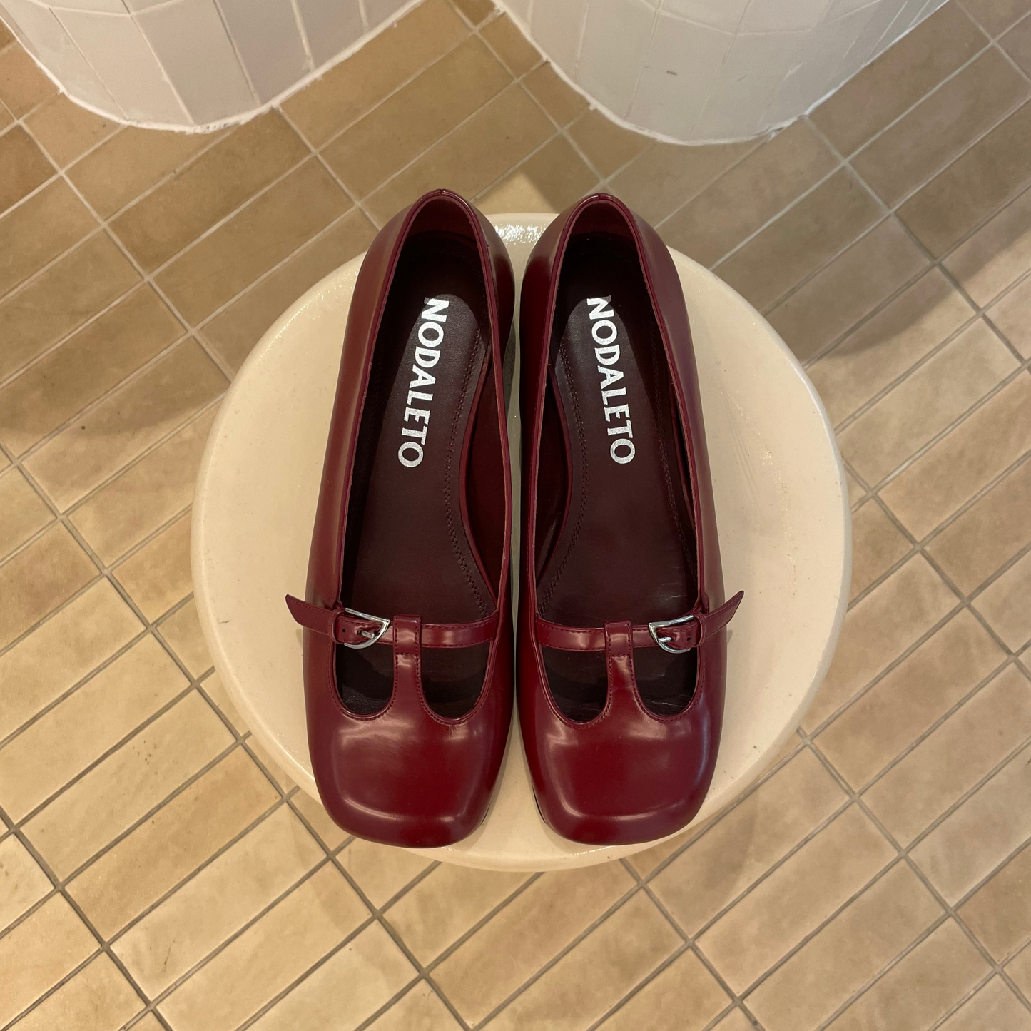 Nodaleto Mary Jane flat bordeau