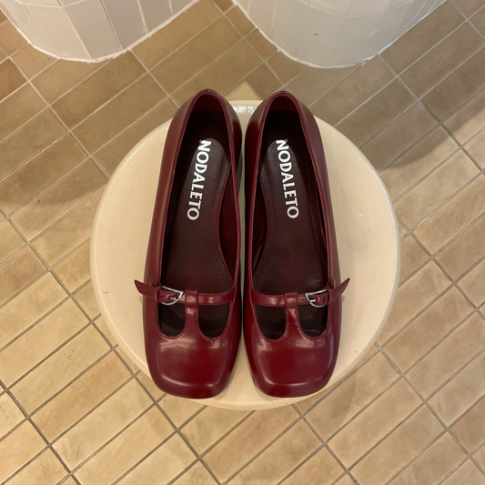 Nodaleto Mary Jane flat bordeau